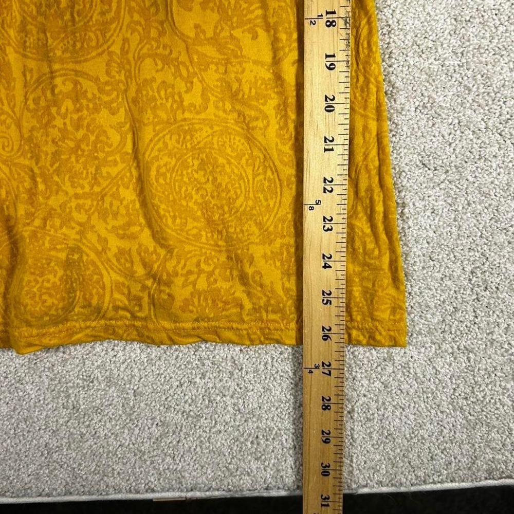 Y2K women's BKE paisley style yellow babydoll fit long sleeve shirt - Picture 5 of 6